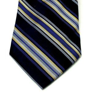 ORO MASSIMO Neck Tie Blue Yellow Diagonal Stripe